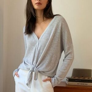 Babaton - Aritzia - Grey Tie Up Top - Size X-Small